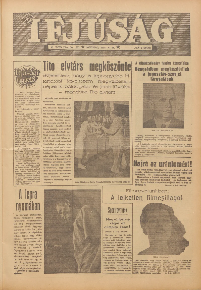 Ifjúság, 11. évf. 1955. május 28. 501. sz.