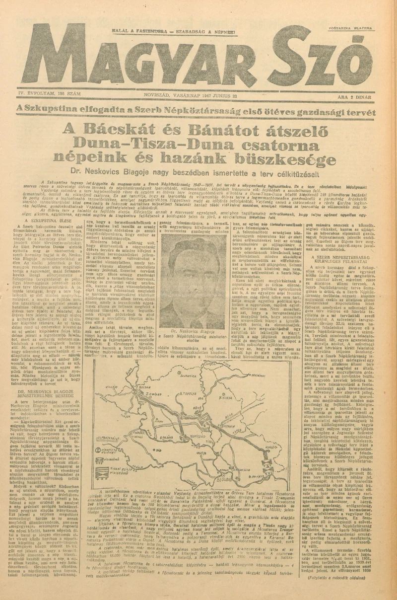 Magyar Szó, 4. évf. 1947. június 22. 155. sz. 1–8. oldal