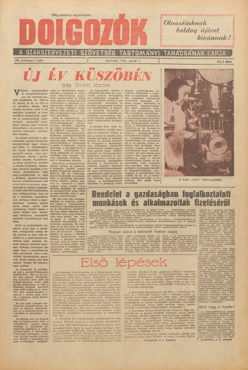 Dolgozók, 8. évf. 1954. január 1. 1. sz.