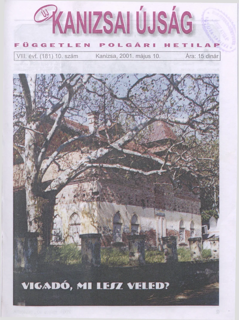 Új Kanizsai Újság, 8. évf. 2001. május 7. 10. sz.