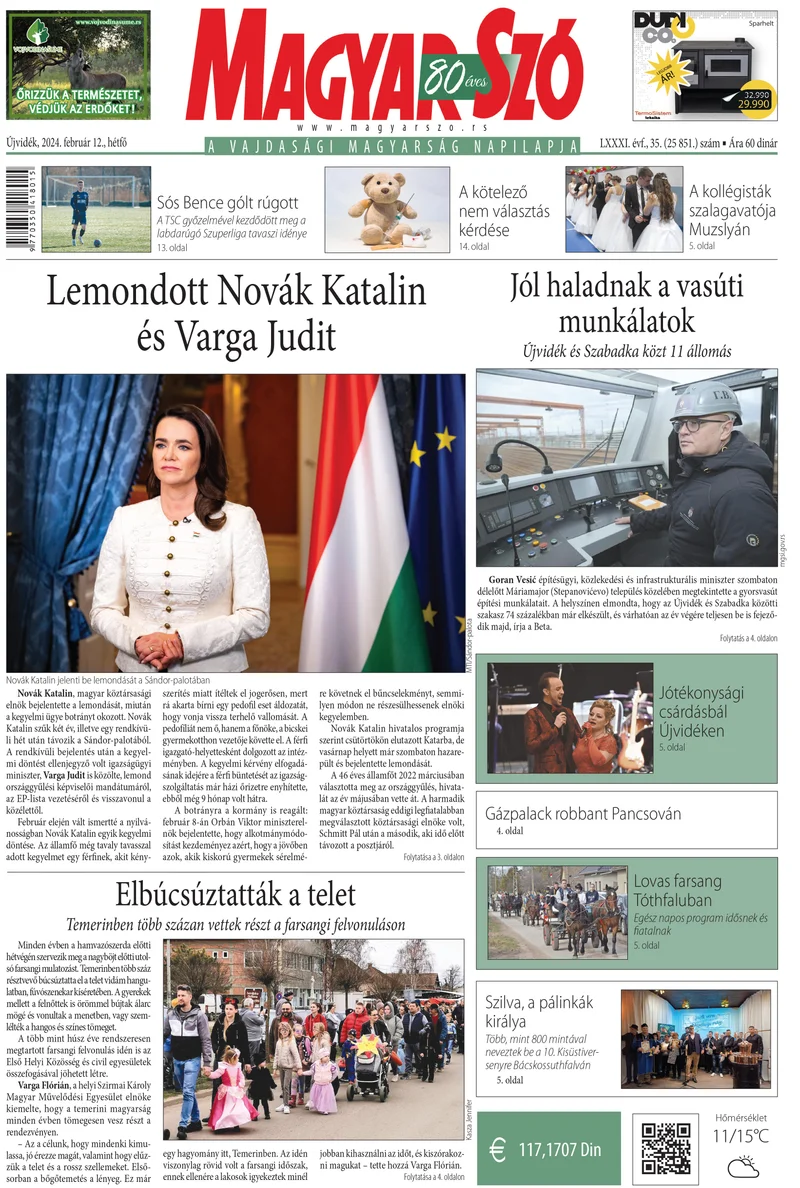 Magyar Szó, 81. évf. 2024. február 12. 35. sz. 1–16. oldal