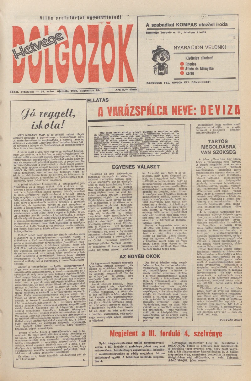 Dolgozók, 34. évf. 1980. augusztus 28. 34. sz.