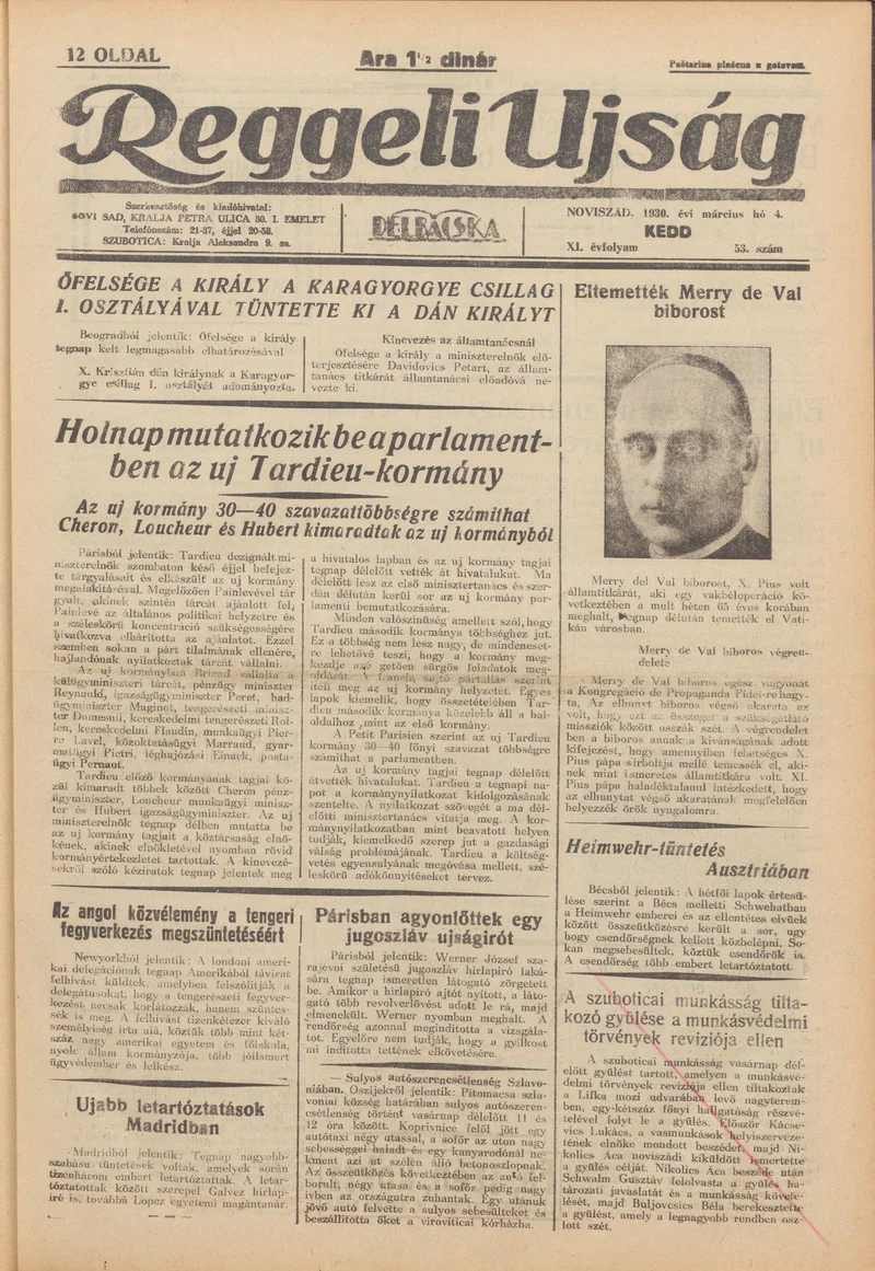 Reggeli Újság, 11. évf. 1930. március 4. 53. sz.