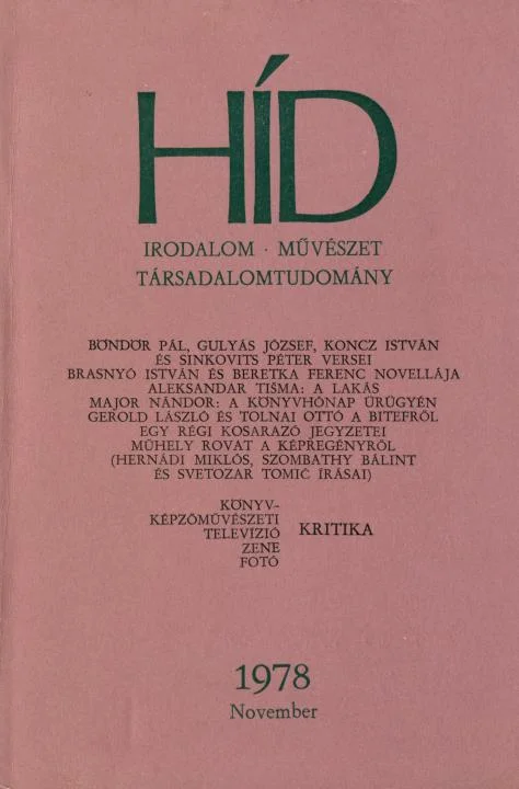 Híd, 42. évf. 1978. november. 11. sz. 1259–1410. oldal