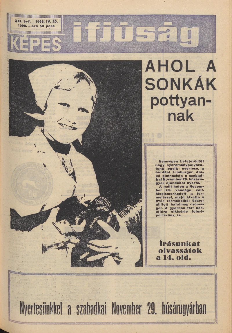 Képes Ifjúság, 24. évf. 1968. április 20. 1098. sz. 1–32. oldal