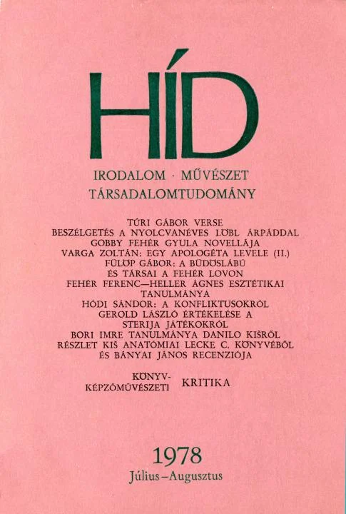 Híd, 42. évf. 1978. július – augusztus. 7–8. sz. 829–966. oldal