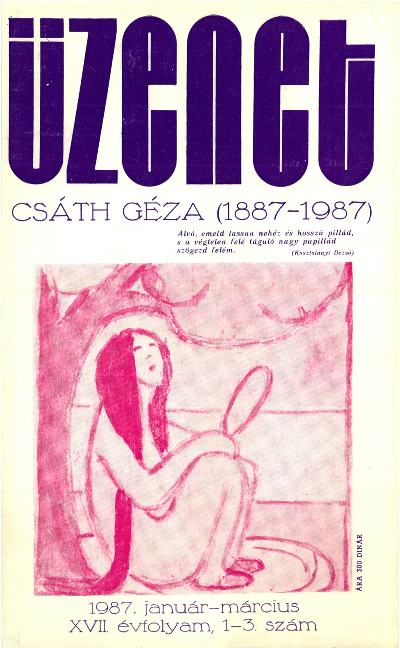 Üzenet, 17. évf. 1987. január – március. 1–3. sz. 1–292. oldal