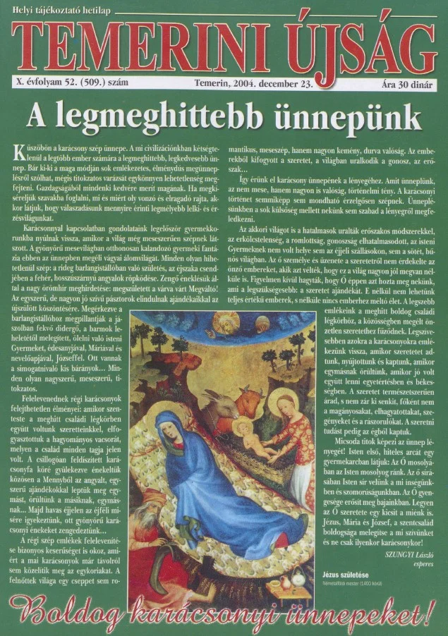 Temerini Újság, 10. évf. 2004. december 23. 52. sz.
