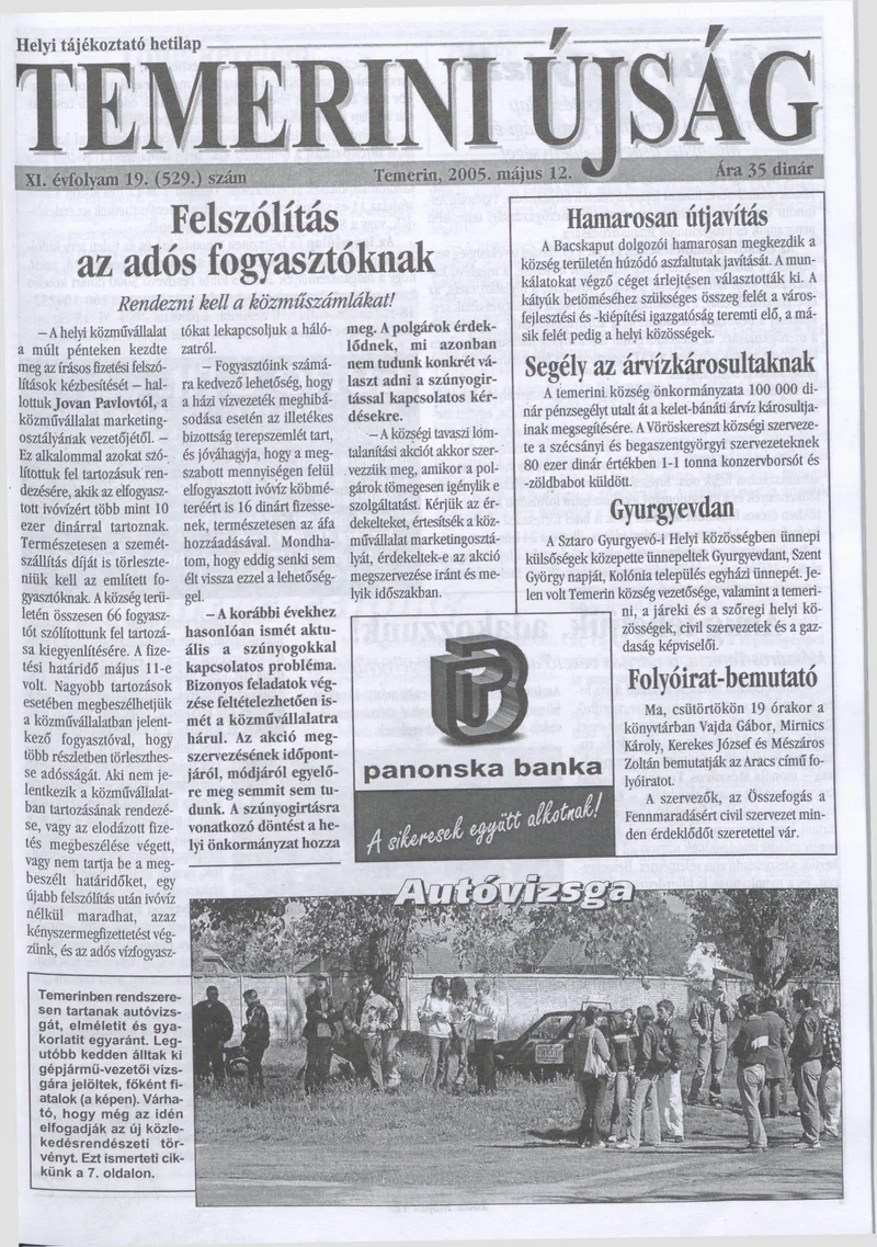 Temerini Újság, 11. évf. 2005. május 12. 19. sz.