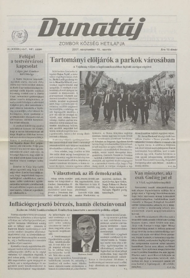 Dunatáj, 9. évf. 2007. szeptember 19. 441. sz.
