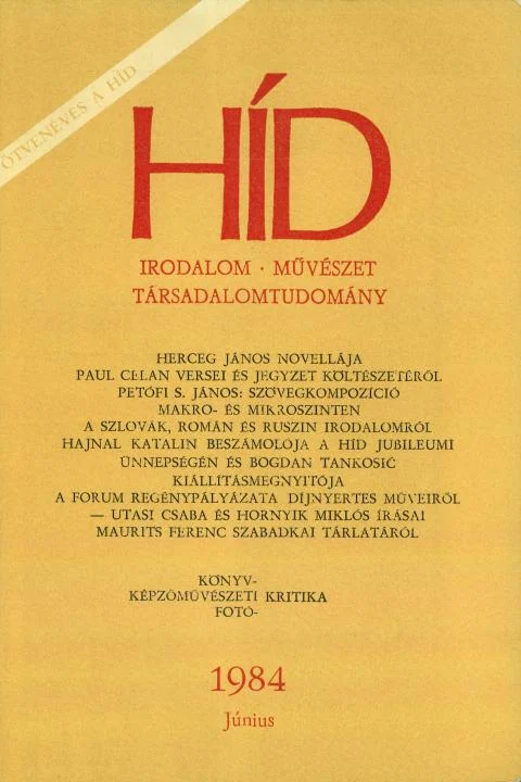 Híd, 48. évf. 1984. június. 6. sz. 793–948. oldal