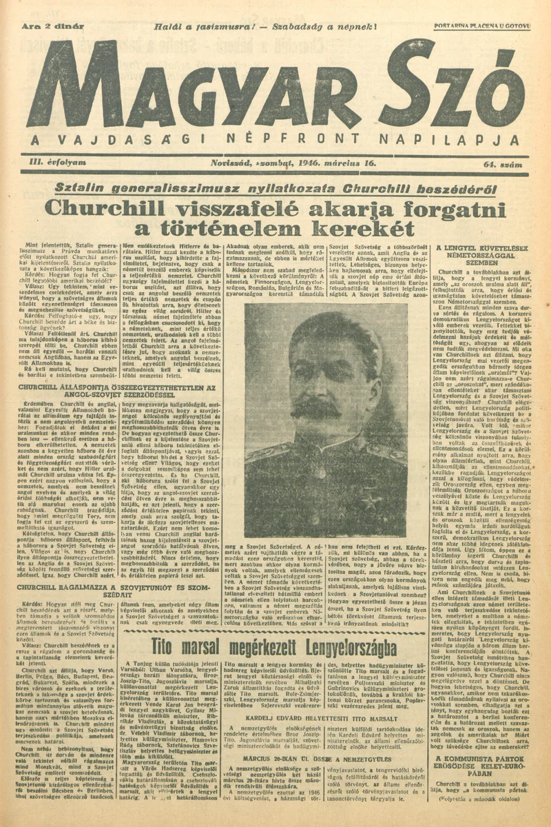 Magyar Szó, 3. évf. 1946. március 16. 64. sz. 1–6. oldal
