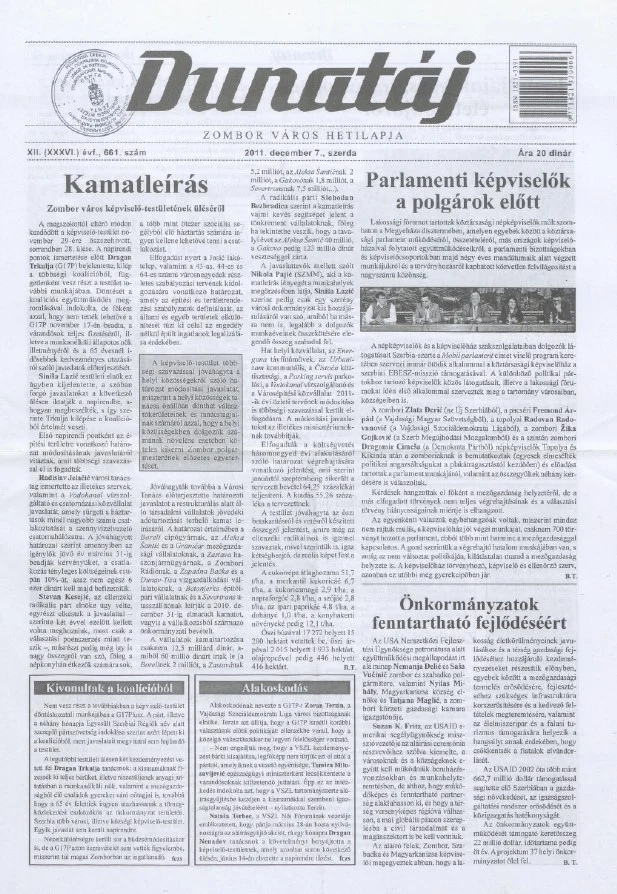Dunatáj, 13. évf. 2011. december 7. 661. sz.