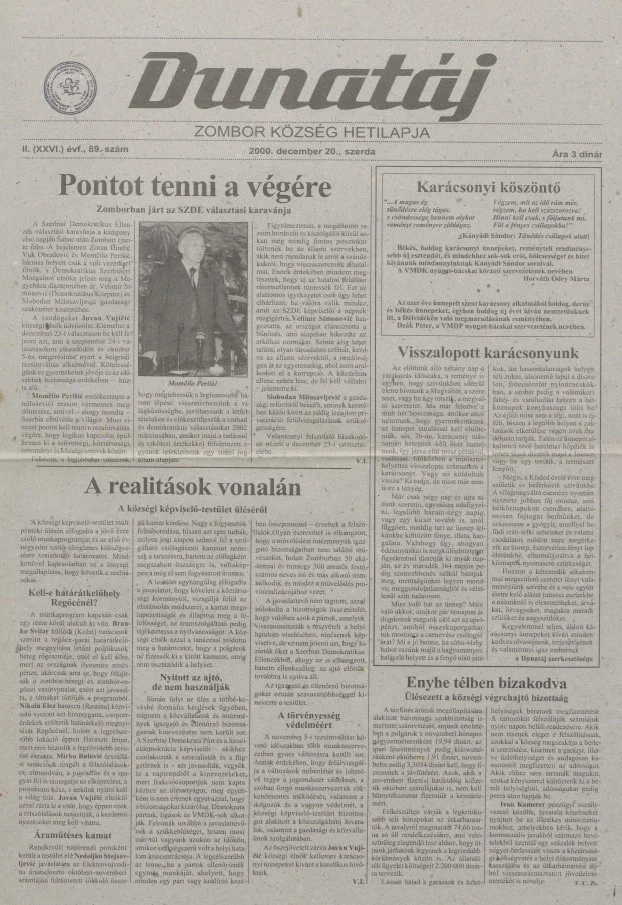 Dunatáj, 2. évf. 2000. december 20. 89. sz.