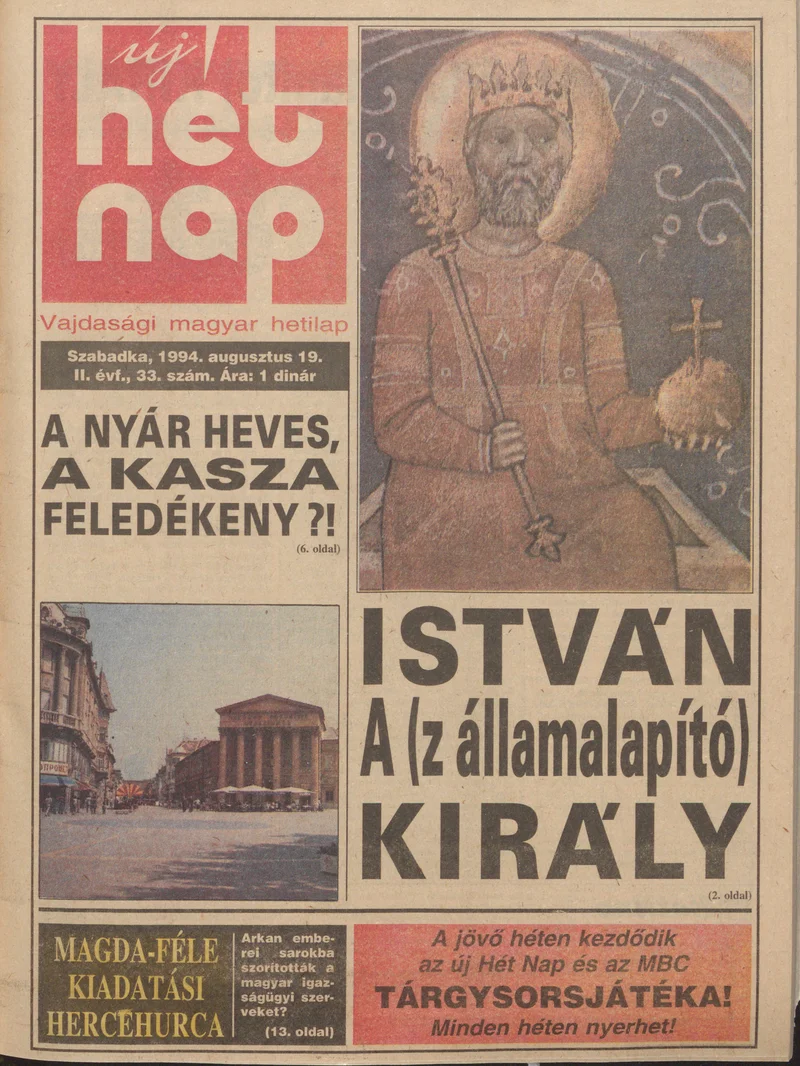 Új Hét Nap, 2. évf. 1994. augusztus 19. 33. sz.