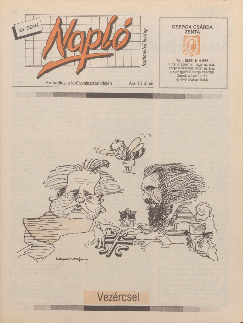 Napló - Szabadelvű hetilap, 1. évf. 1990. szeptember 19. 20. sz.