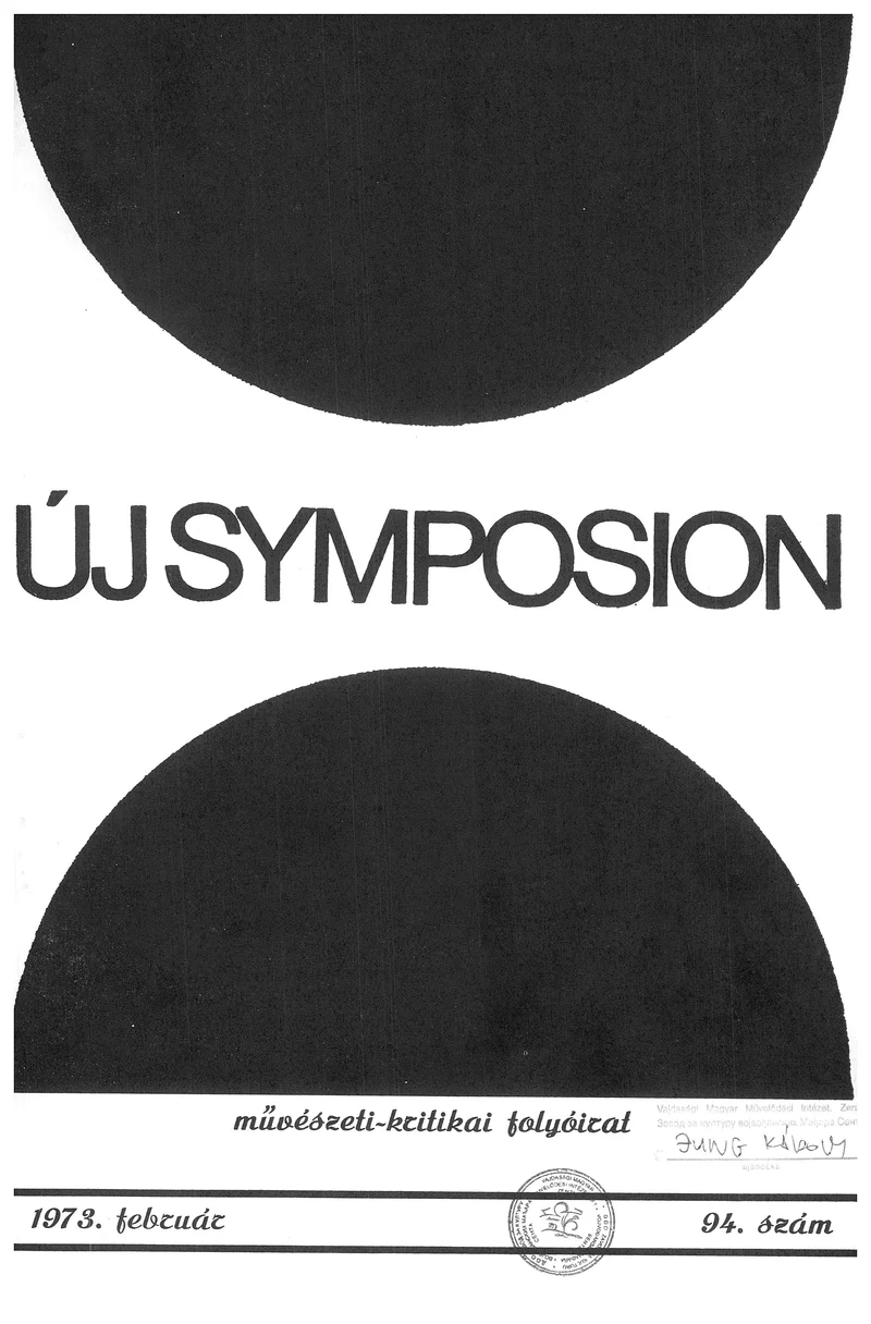 Új Symposion, 9. évf. 1973. február. 94. sz. 629–690. oldal