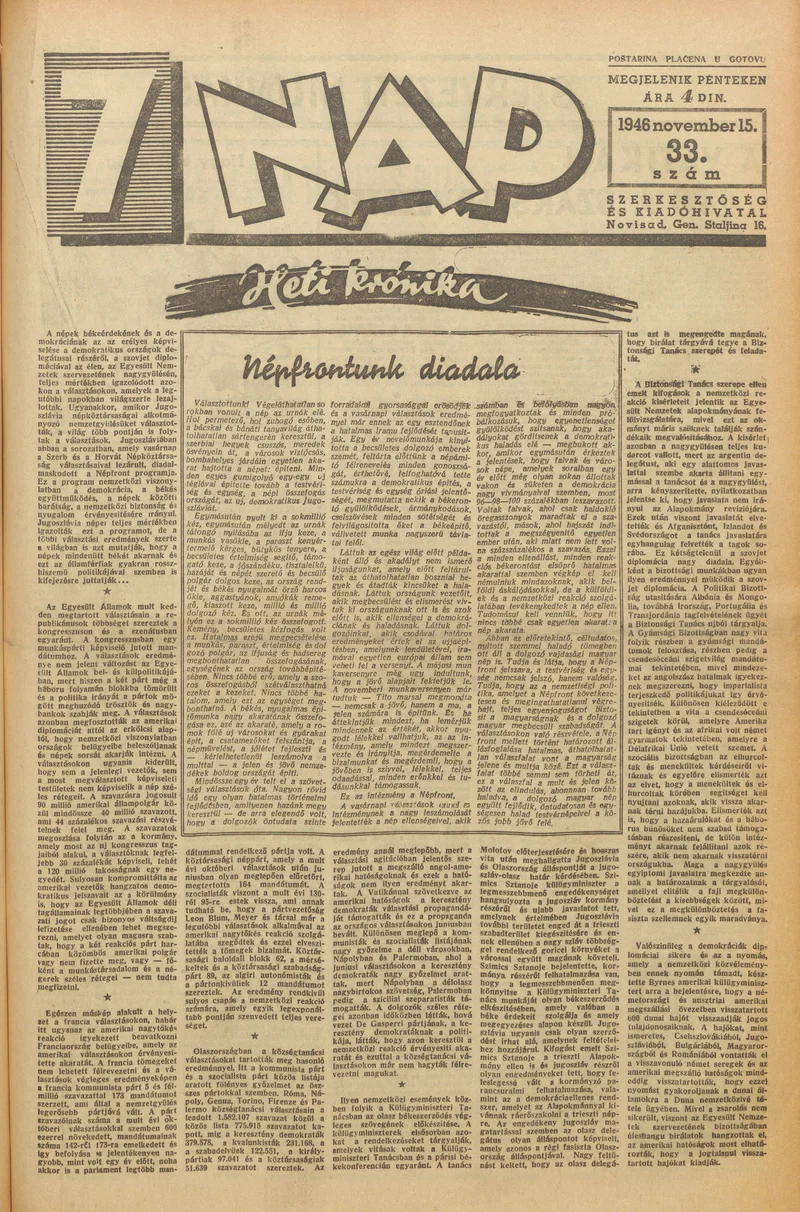 7 Nap, 1. évf. 1946. november 15. 33. sz. 1–10. oldal