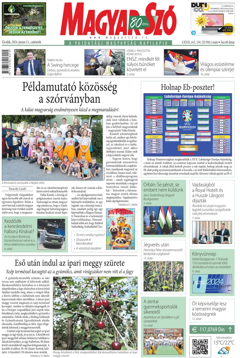 Magyar Szó, 81. évf. 2024. június 13. 134. sz. 1–20. oldal