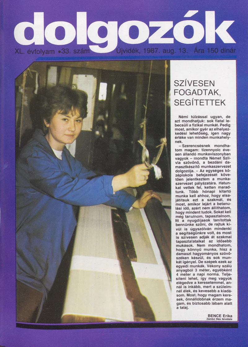 Dolgozók, 41. évf. 1987. augusztus 13. 33. sz.