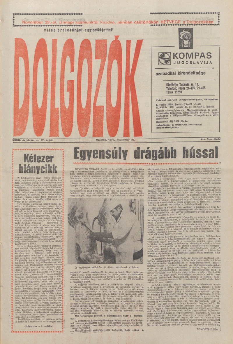Dolgozók, 33. évf. 1979. november 22. 47. sz.