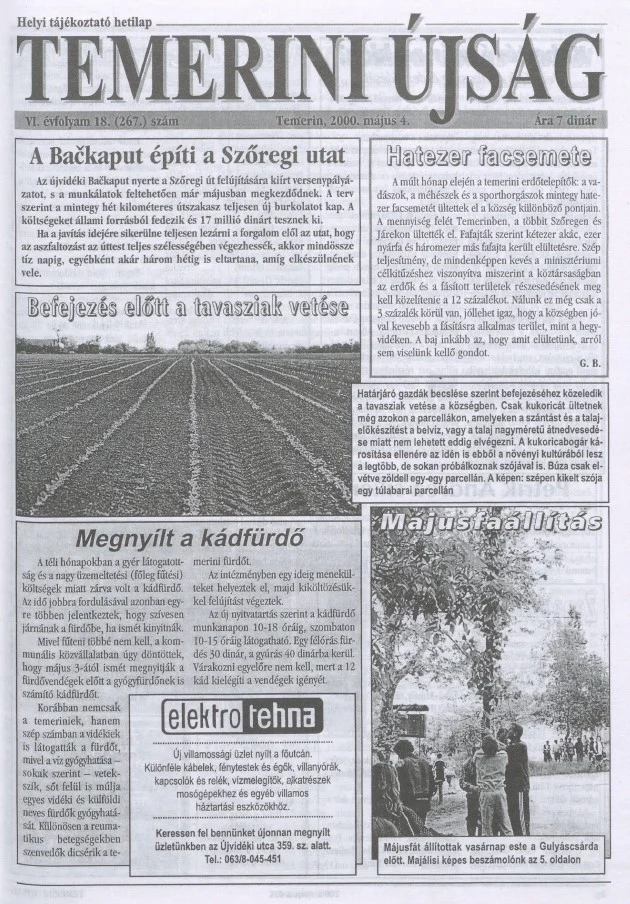 Temerini Újság, 6. évf. 2000. május 4. 18. sz.