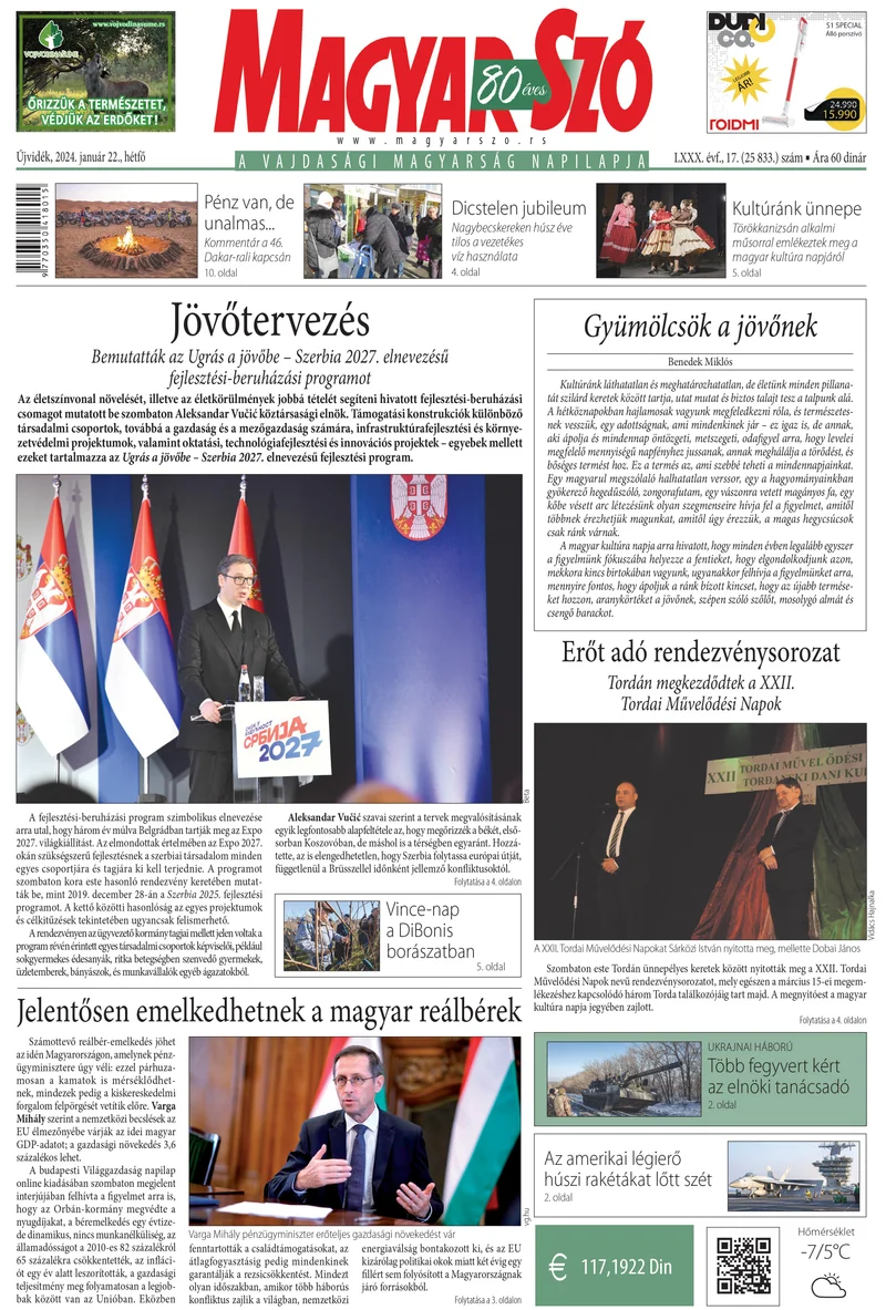 Magyar Szó, 81. évf. 2024. január 22. 17. sz. 11–16. oldal