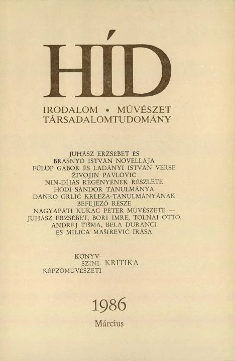 Híd, 50. évf. 1986. március. 3. sz. 305–464. oldal