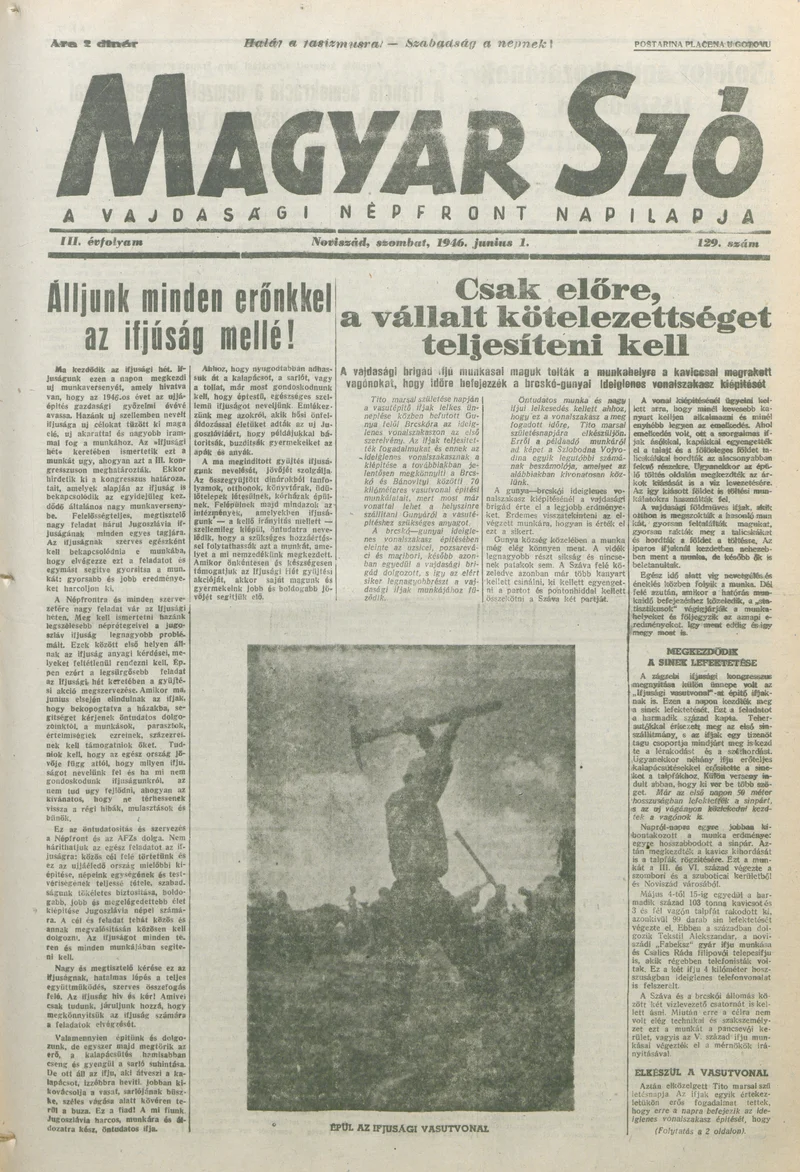 Magyar Szó, 3. évf. 1946. június 1. 129. sz. 1–8. oldal