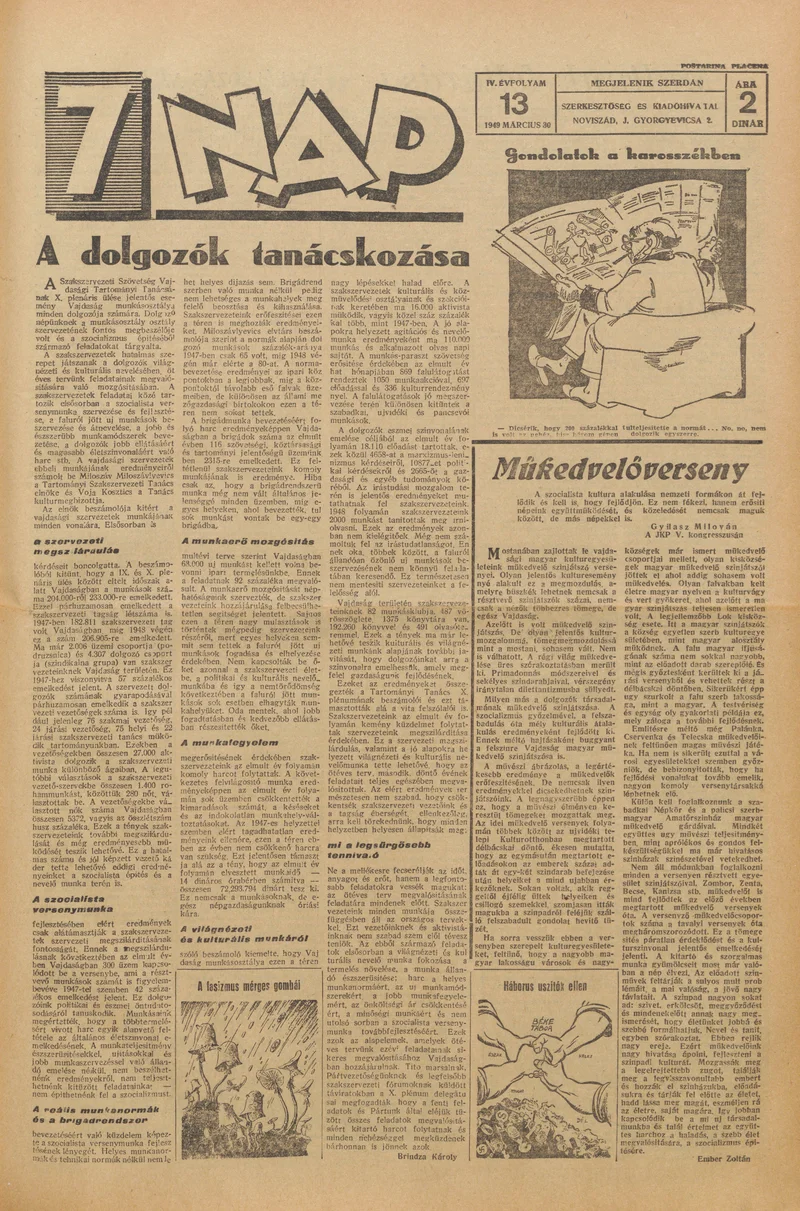 7 Nap, 4. évf. 1949. március 30. 13. sz. 1–4. oldal