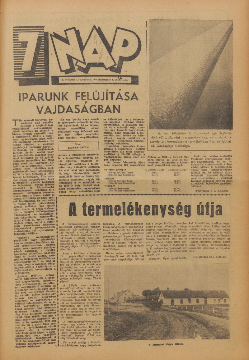 7 Nap, 10. évf. 1955. szeptember 4. 36. sz. 1–16. oldal