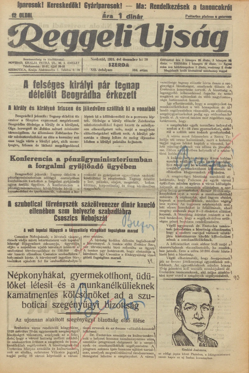 Reggeli Újság, 12. évf. 1931. december 30. 304. sz.