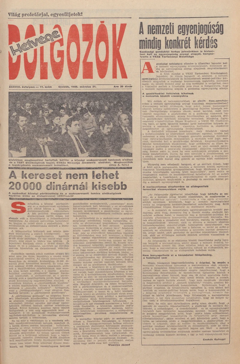 Dolgozók, 39. évf. 1985. március 21. 11. sz.