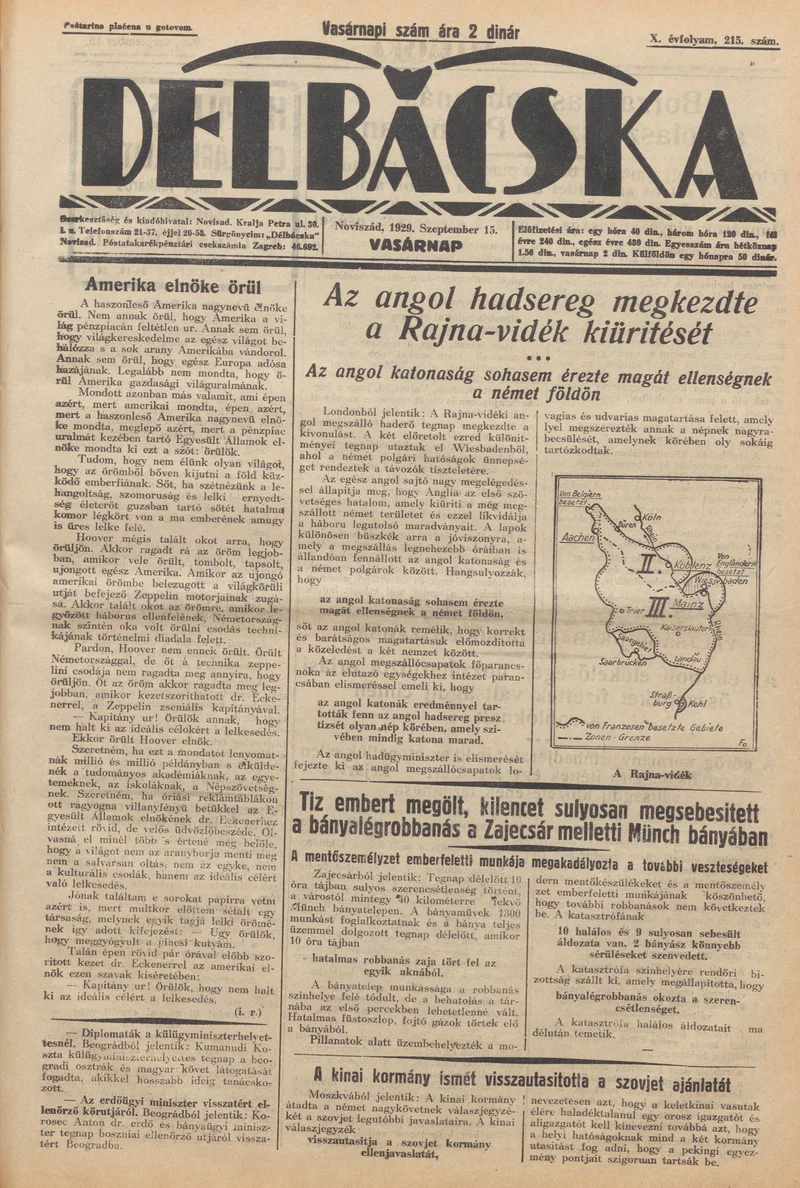 Délbácska, 10. évf. 1929. szeptember 15. 215. sz.