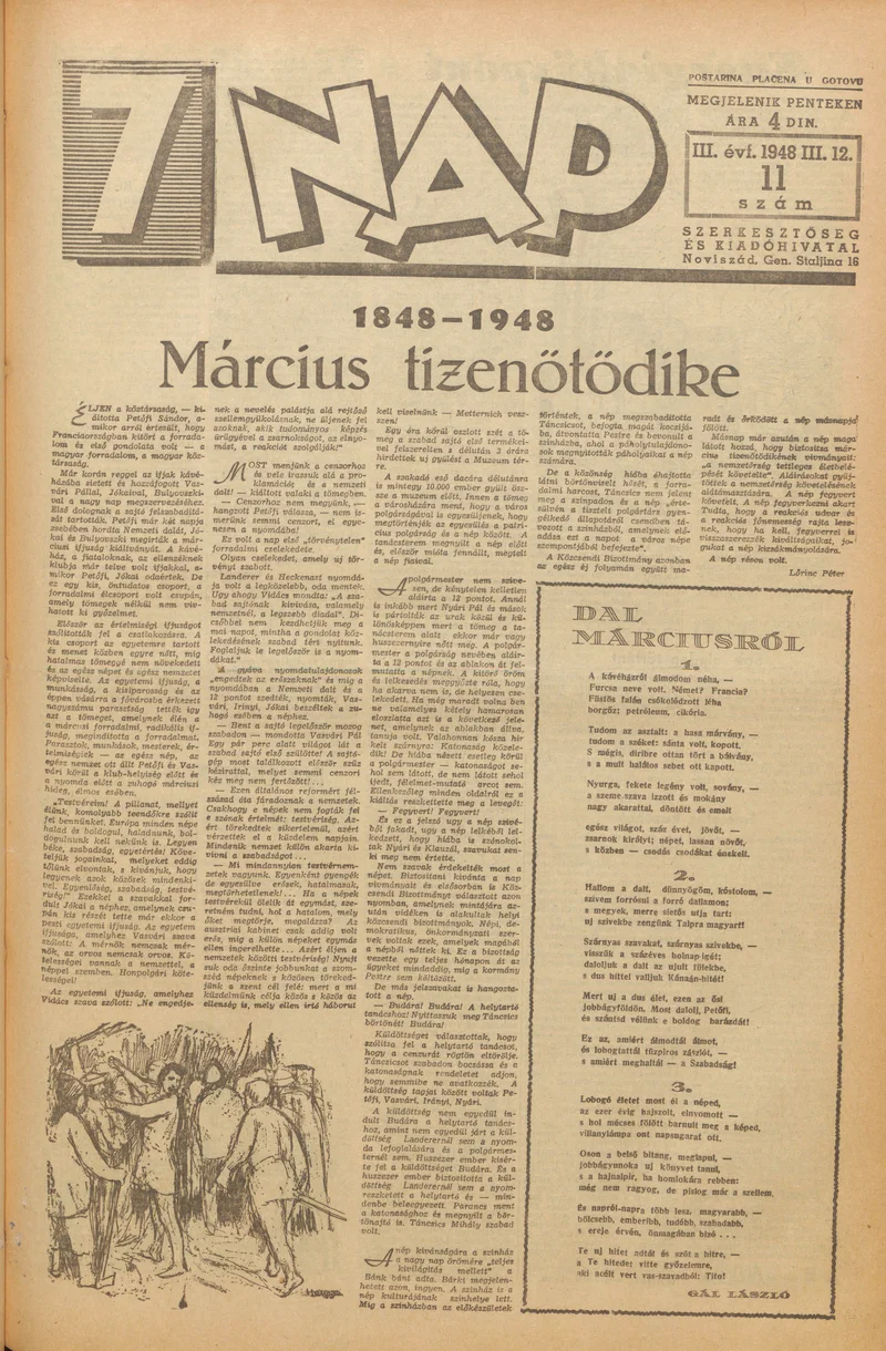 7 Nap, 3. évf. 1948. március 12. 11. sz. 1–10. oldal