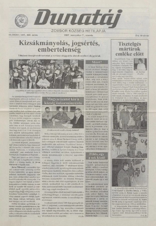 Dunatáj, 9. évf. 2007. november 7. 448. sz.