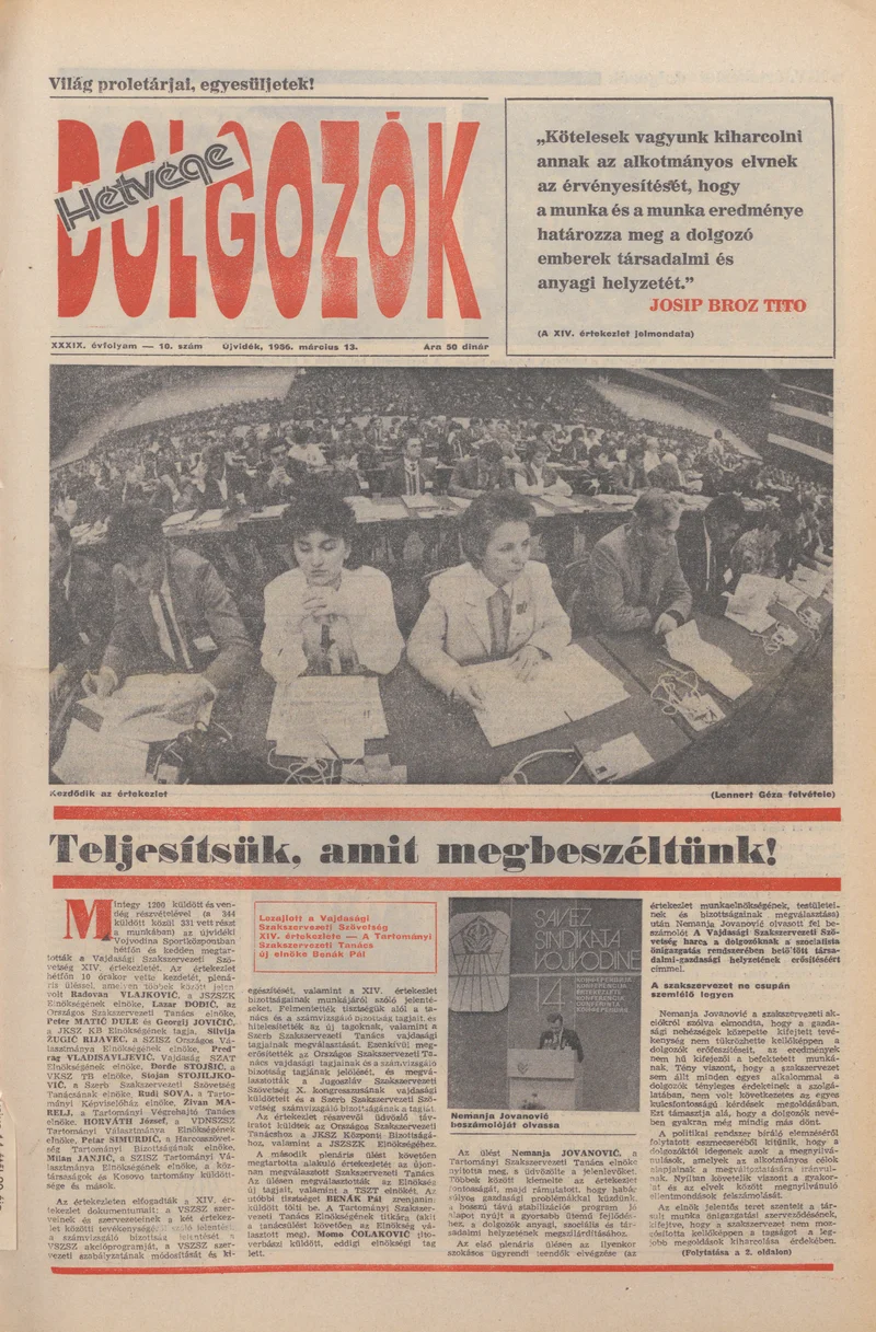 Dolgozók, 40. évf. 1986. március 13. 10. sz.