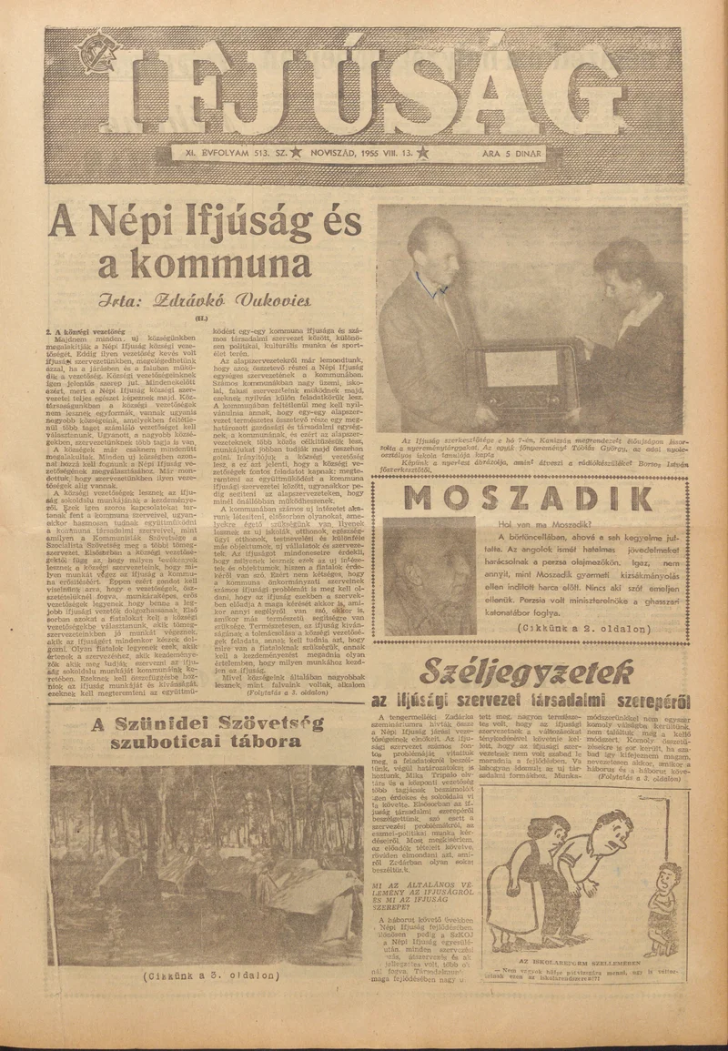Ifjúság, 11. évf. 1955. augusztus 13. 513. sz.