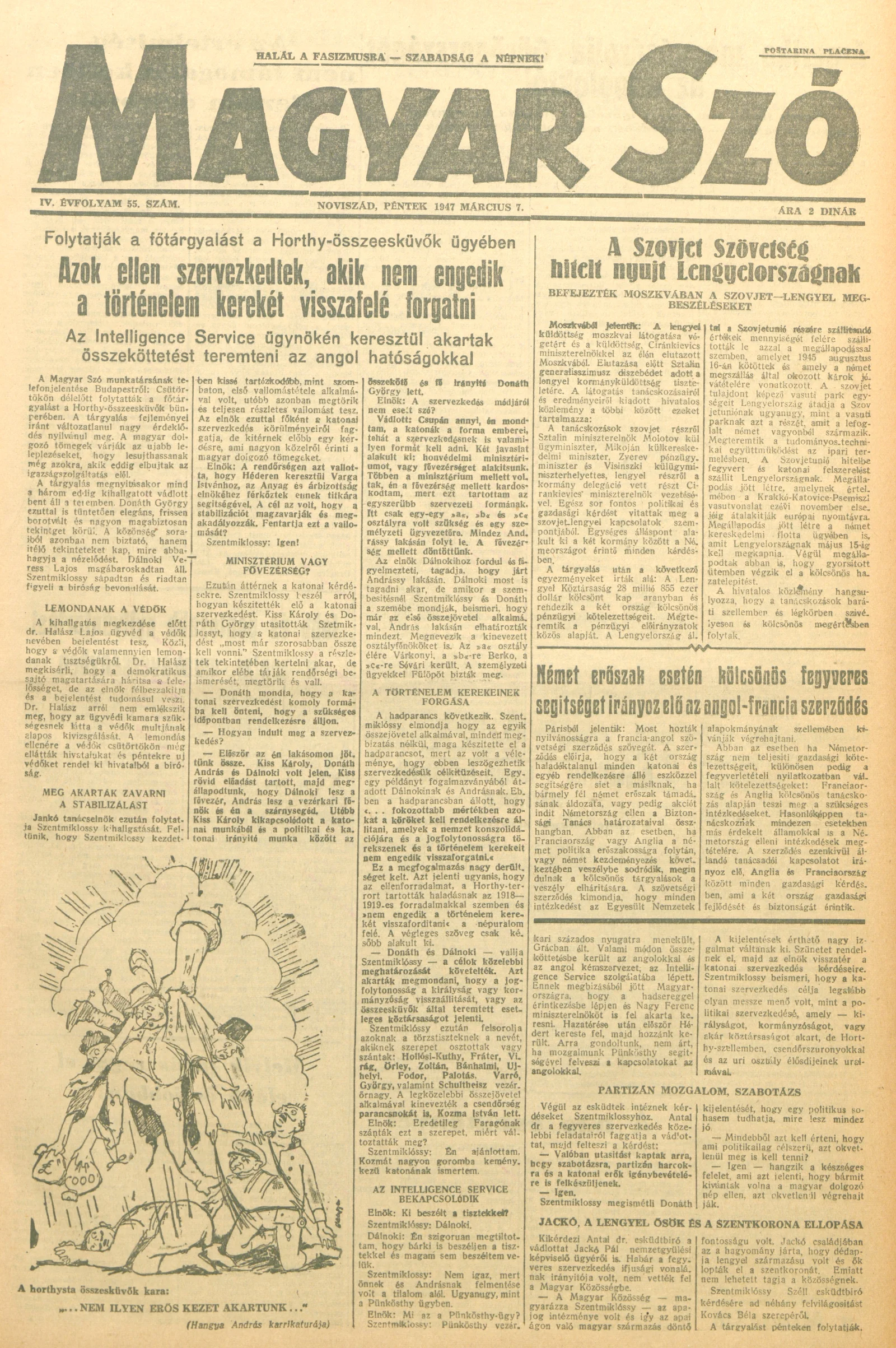 Magyar Szó, 4. évf. 1947. március 7. 55. sz. 1–6. oldal