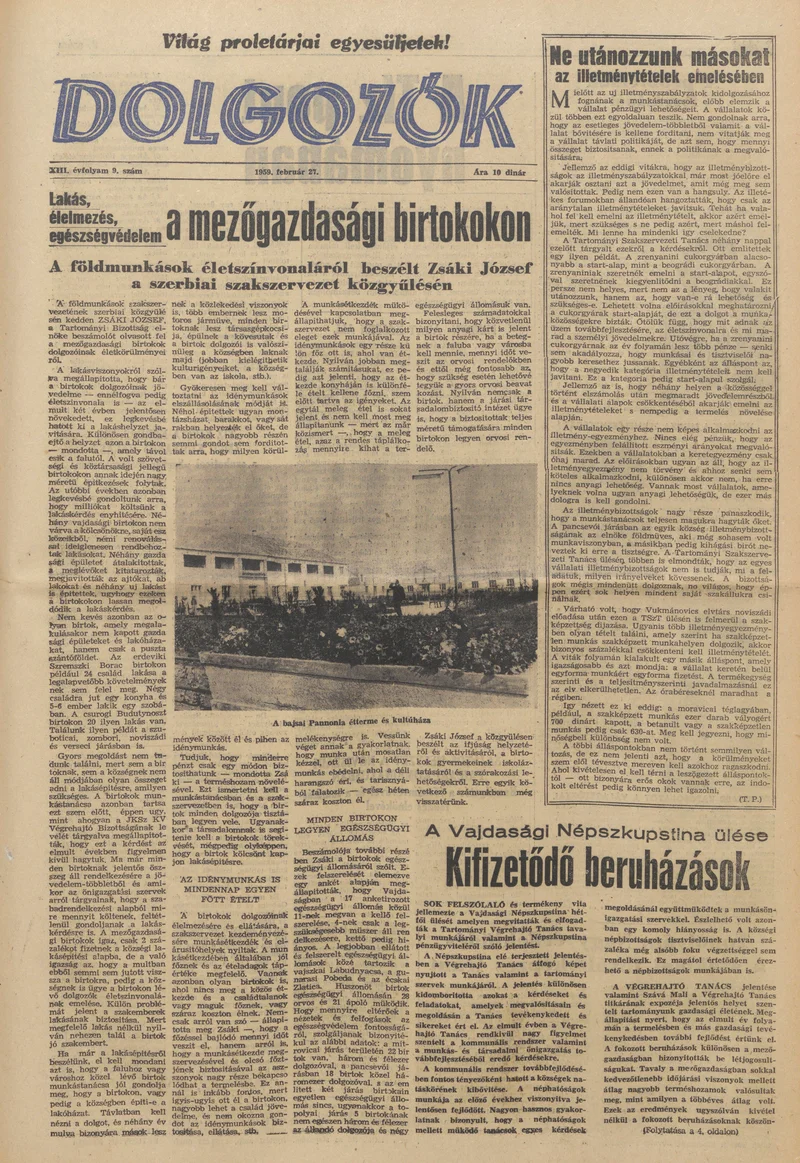 Dolgozók, 13. évf. 1959. február 27. 9. sz.