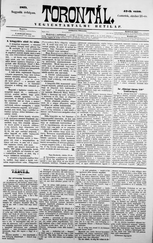 Torontál, 4. évf. 1875. október 21. 42. sz.