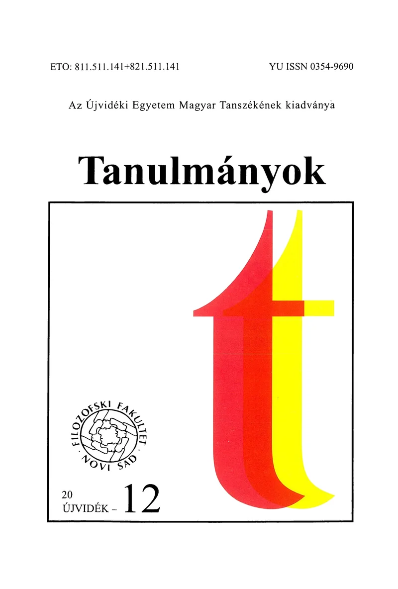 Tanulmányok, 42. évf. 2012. 45. sz. 1–207. oldal