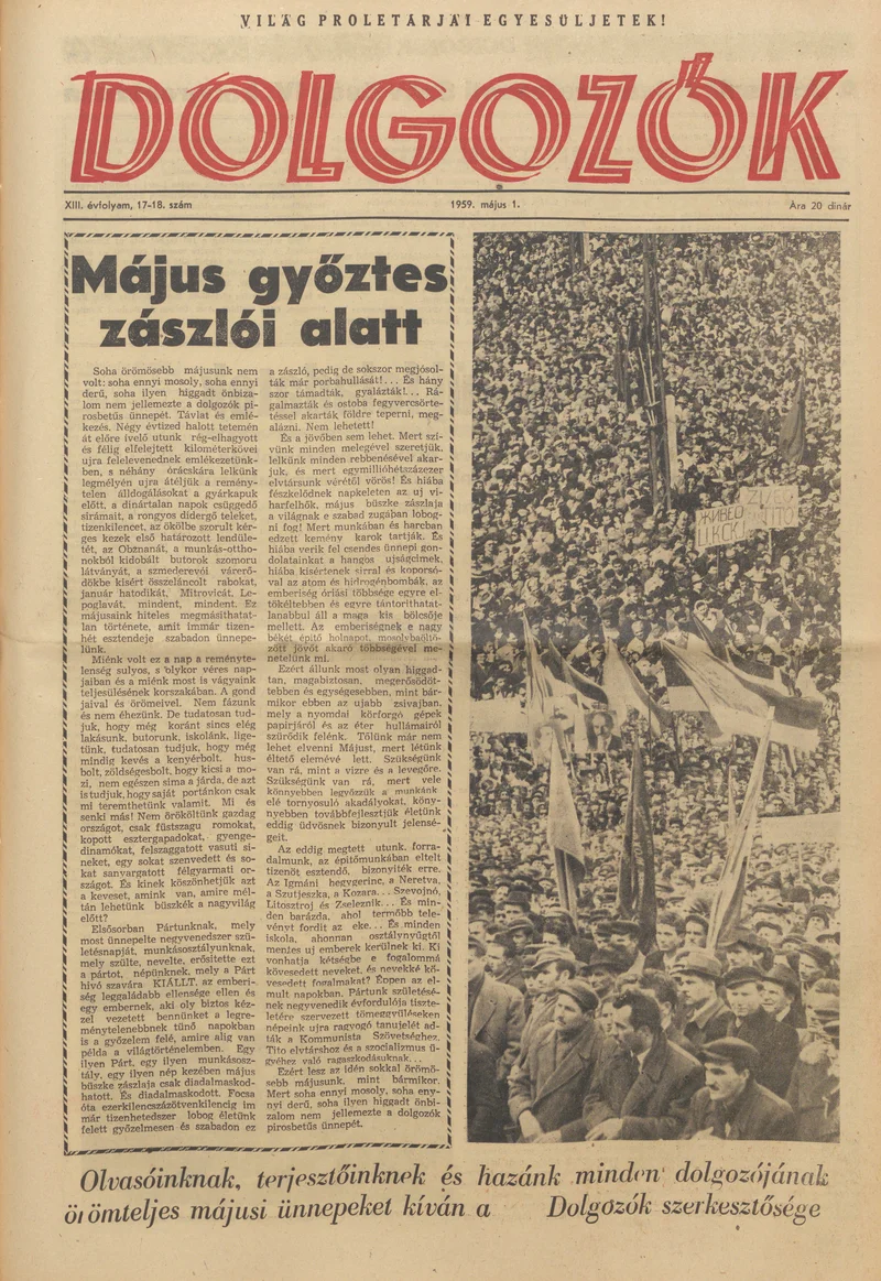 Dolgozók, 13. évf. 1959. május 1. 17–18. sz.