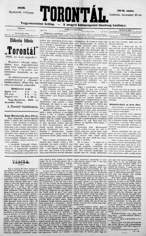 Torontál, 8. évf. 1879. december 25. 52. sz.