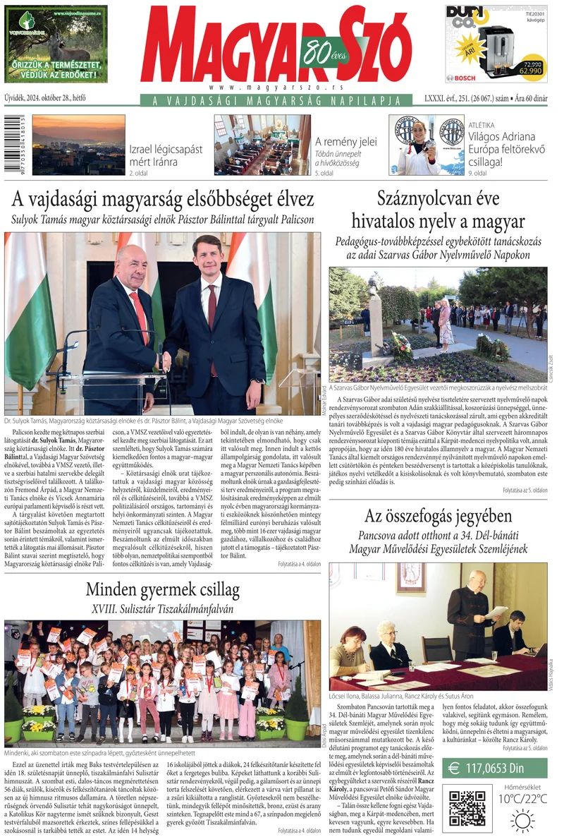 Magyar Szó, 81. évf. 2024. október 28. 251. sz. 1–16. oldal