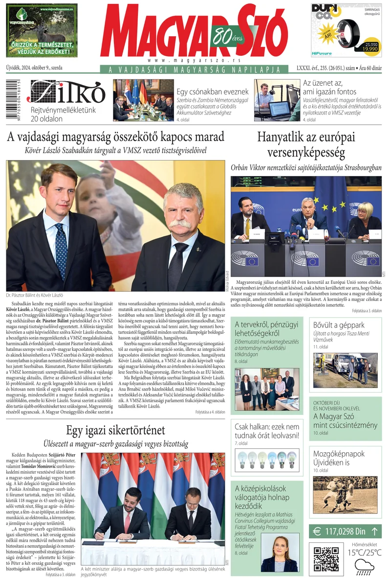 Magyar Szó, 81. évf. 2024. október 9. 235. sz. 1–16. oldal