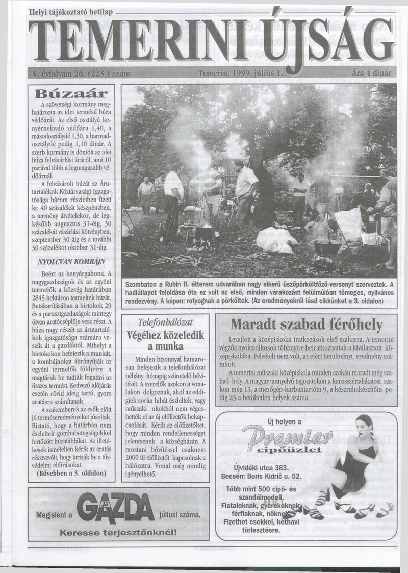 Temerini Újság, 5. évf. 1999. július 1. 26. sz.