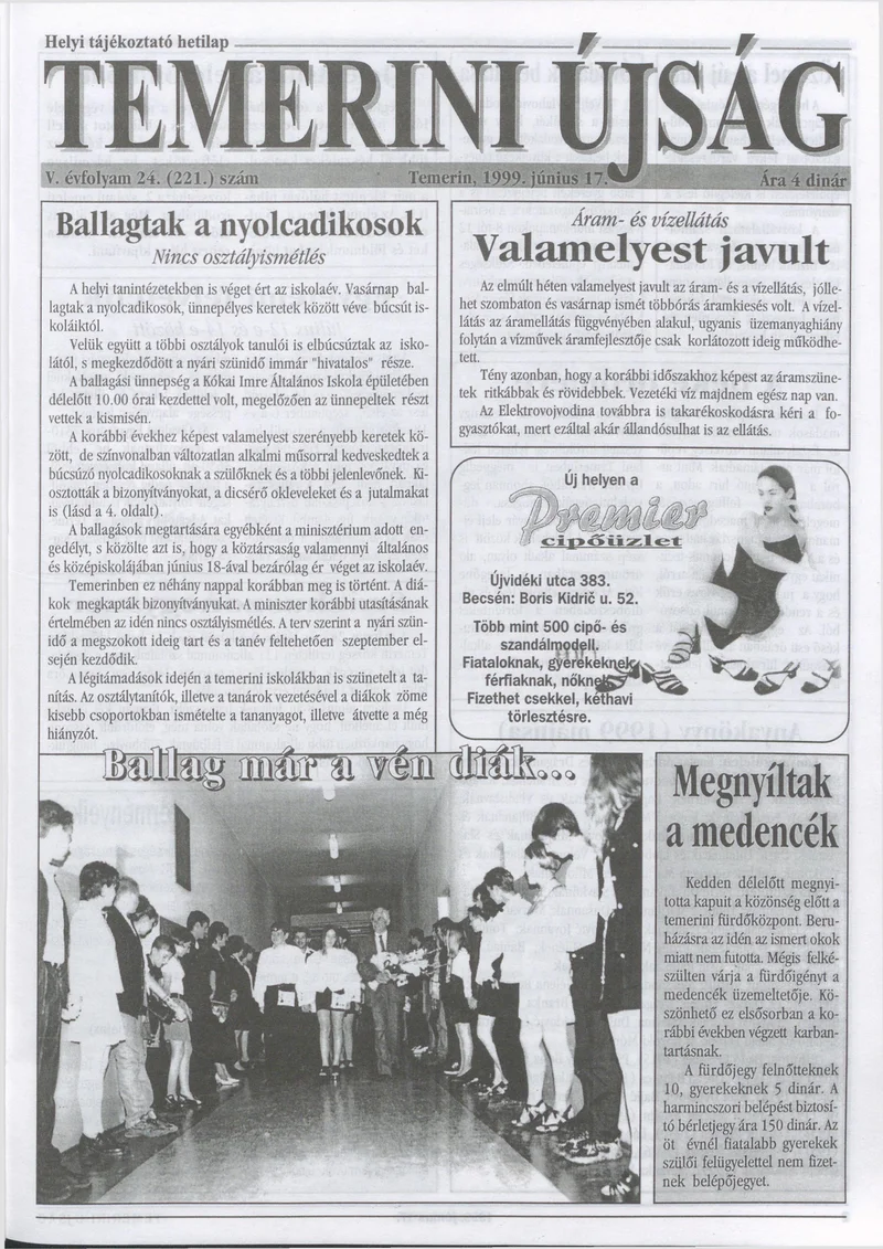 Temerini Újság, 5. évf. 1999. június 17. 24. sz.