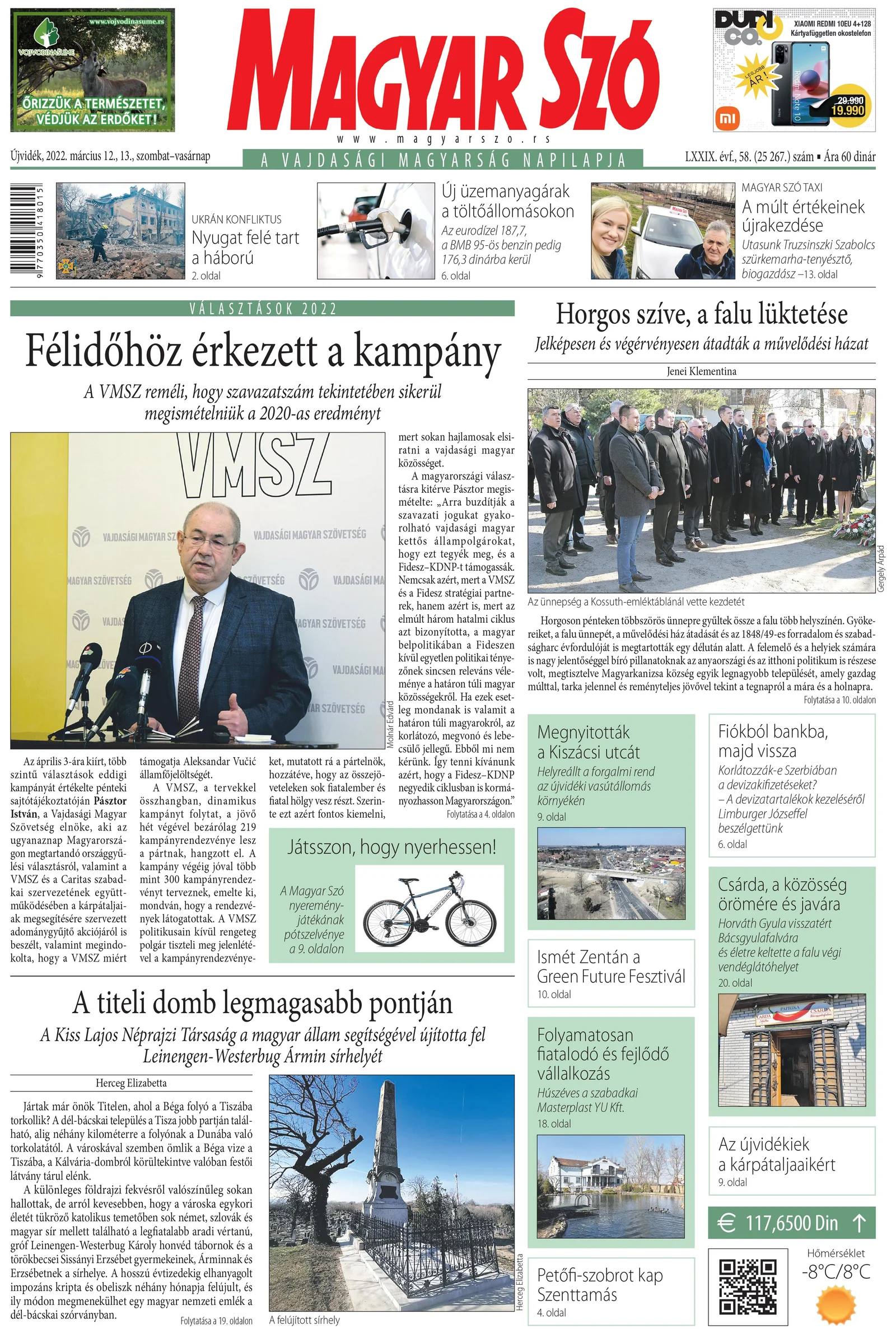 Magyar Szó, 79. évf. 2022. március 12. – 13. 58. sz. 1–32. oldal