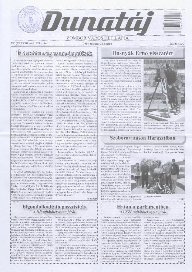 Dunatáj, 16. évf. 2014. március 26. 775. sz.